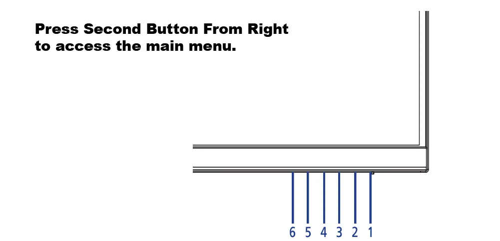 Press the second button right after the power button from the right side to access the menu Acer built-in monitor setting menu.