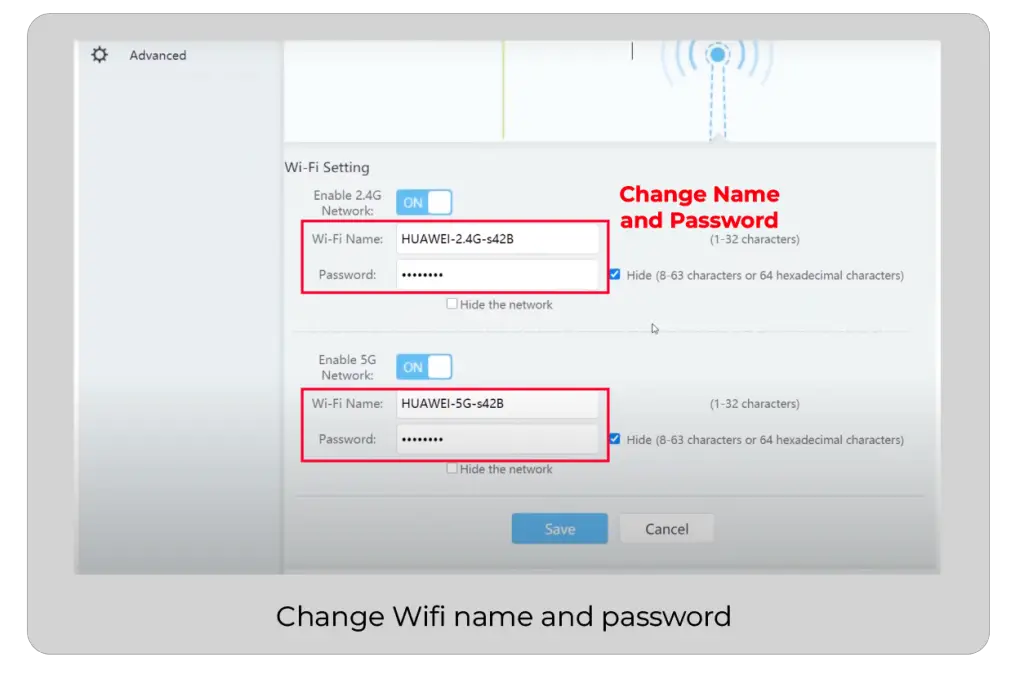Change Wifi name and password of Converge Huawei Router for 2.4G and 5G