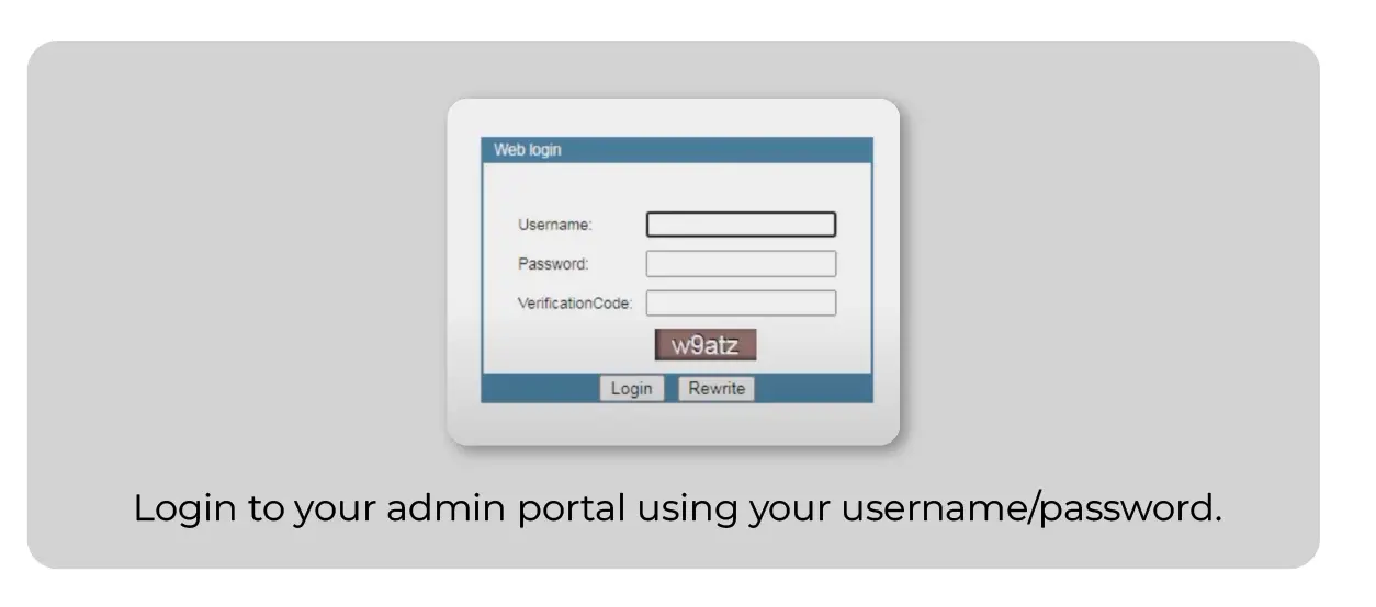 Login to DBC Admin portal to change wifi password