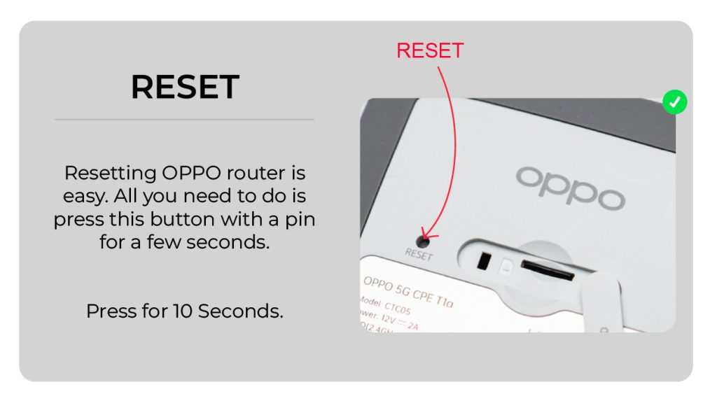 How to reset OPPO Wifi Router.