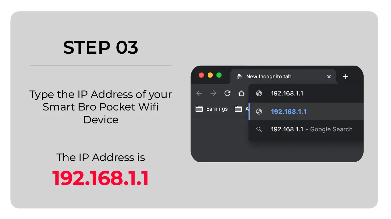Default IP Address of Smart Bro Wifi Router