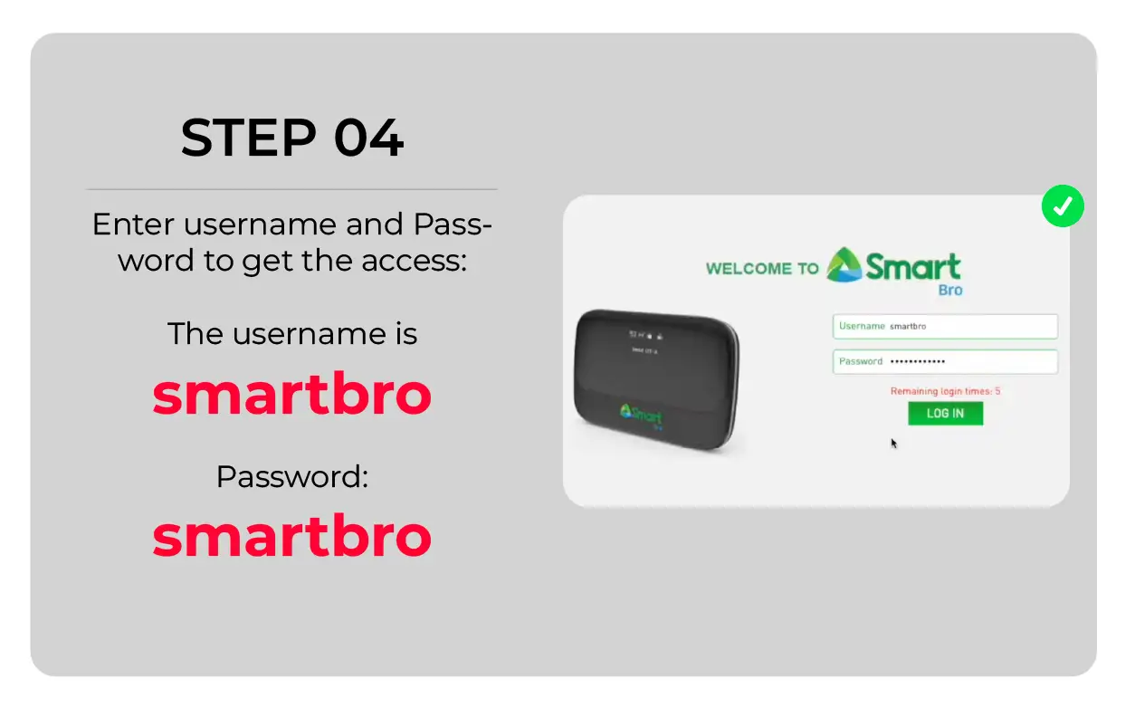 Default Password of Smart Bro Wifi Portal